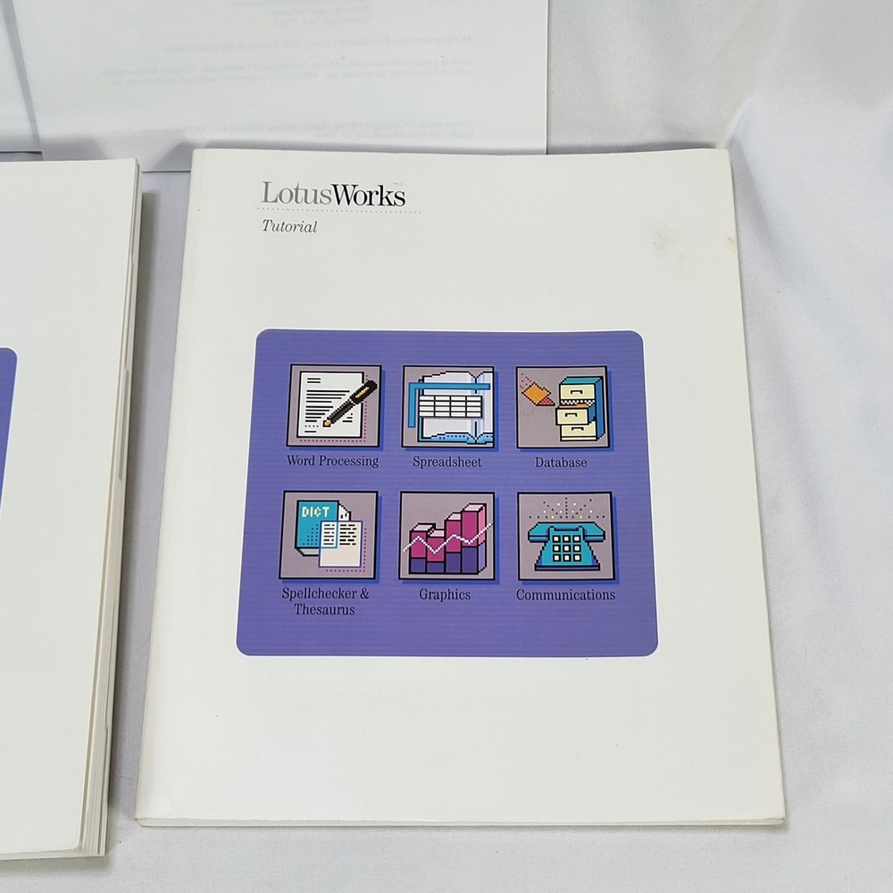 VTG 1990 Lotus Works Tutorial Reference Financial Worksheet User Guide Books - Picture 3 of 10